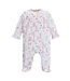 Toile de Jouy - Pink Printed Footie w/ Ruffle