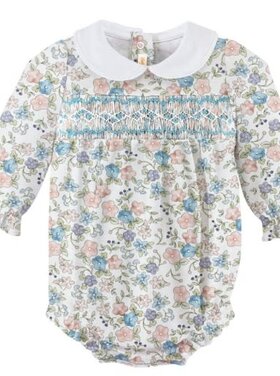 Baby Club Chic Soft Floral Printed Bubble w/ Hand Smock