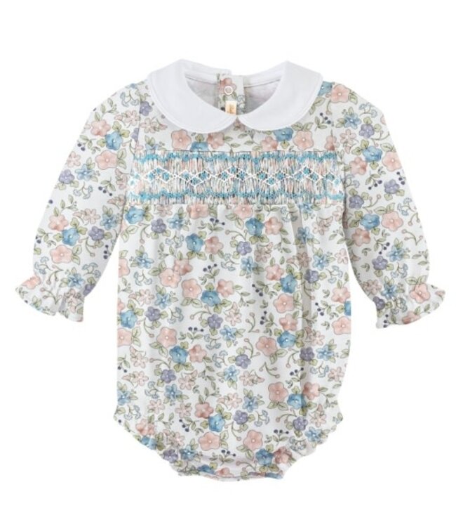 Soft Floral Printed Bubble w/ Hand Smock