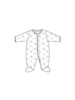 Baby Club Chic Lavender Bows Printed Zipper Footie w/ Ruffles