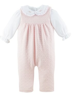 Baby Club Chic Hearts Overall w/ Embroidered Collar Body Set
