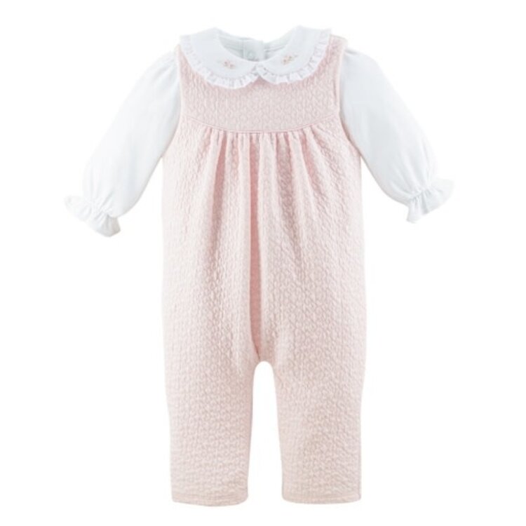 Baby Club Chic Hearts Overall w/ Embroidered Collar Body Set