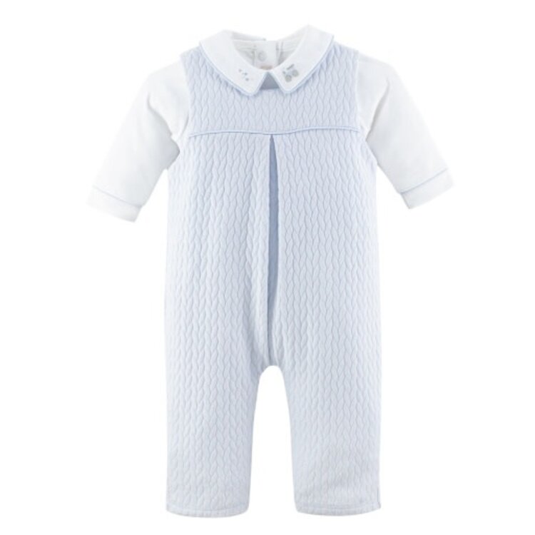 Baby Club Chic Braided Overall w/ Embroidered Collar Body Set