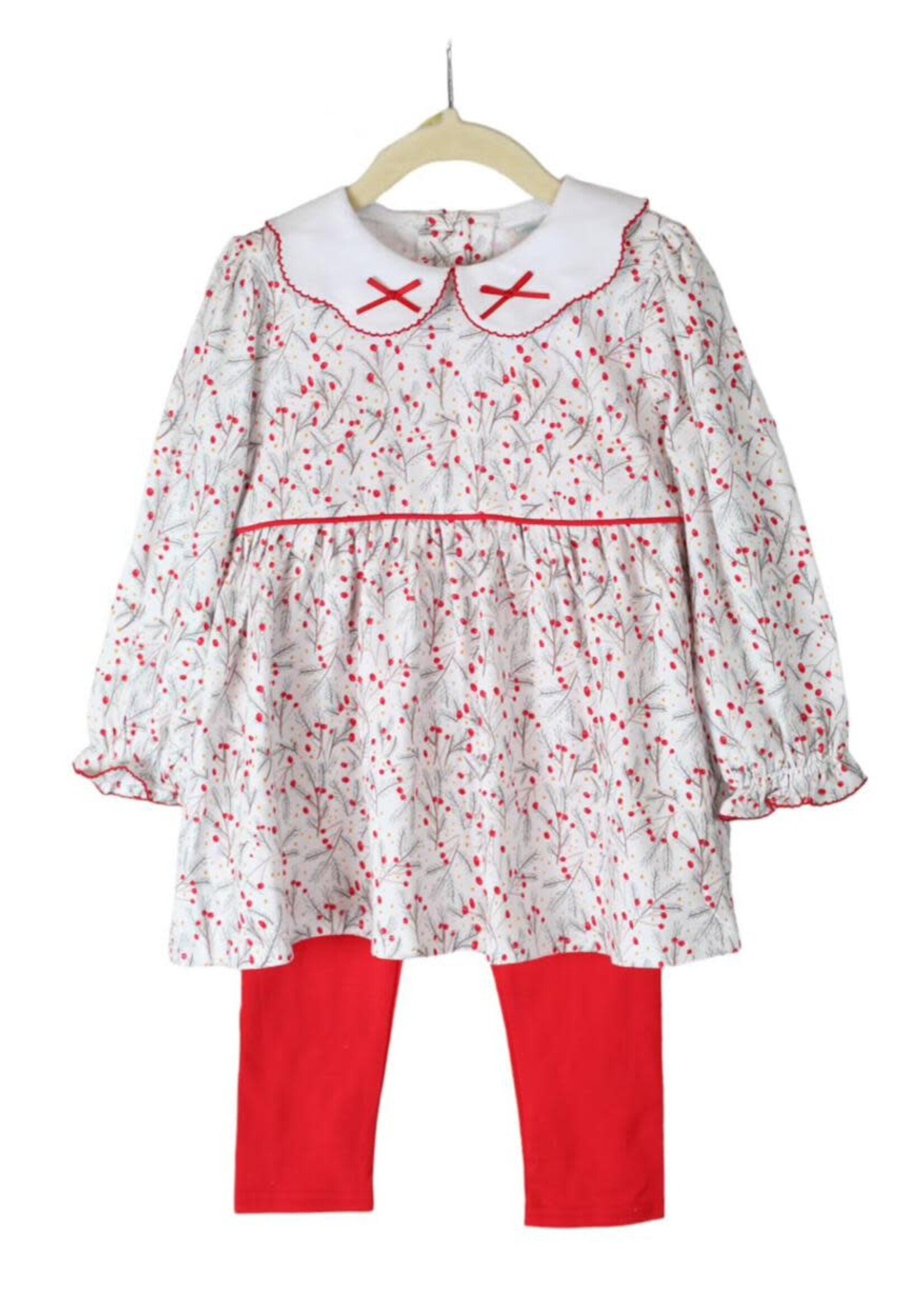 Jumping Jolly Holly Girls Pant Set