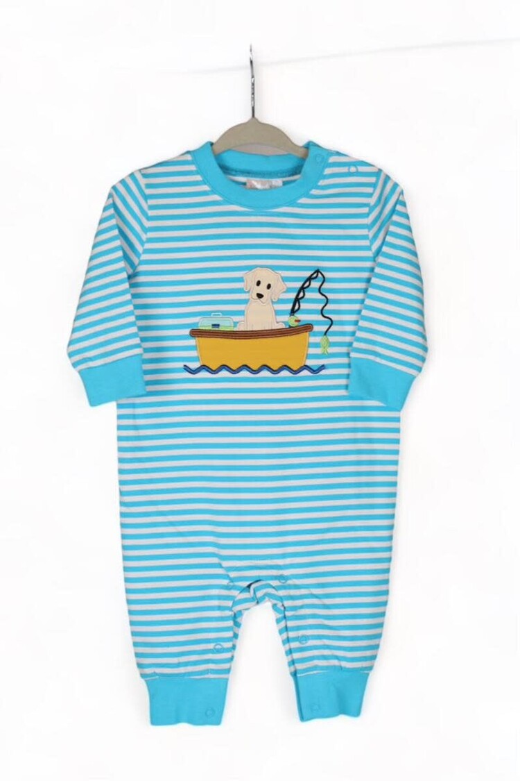 Jumping Jolly Dog Gone Fishing Romper
