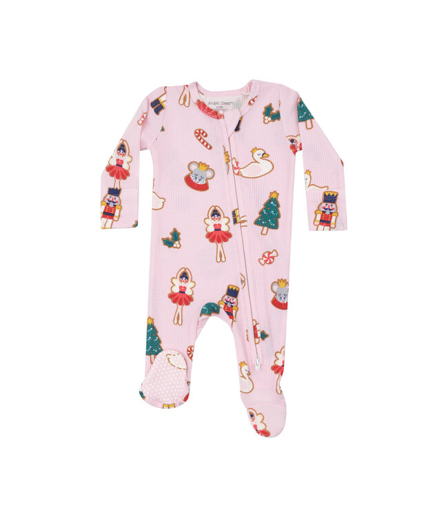 Sugar Plum Fairy Christmas Cookie Pink Footie