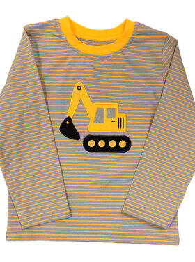 Be Mine Excavator Applique Boy Shirt