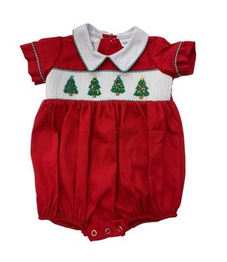 LuLu BeBe Noah Christmas Smocked Bubble