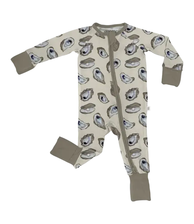 Coastal Oysters Long Sleeve Zipper Pjs