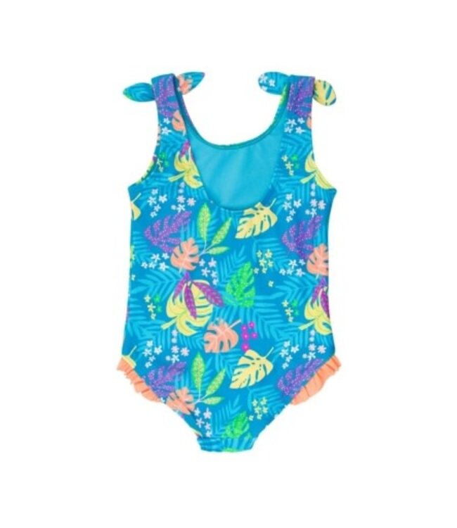 Tie Shoulder One Piece - Neon Tiki Vibes