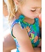Tie Shoulder One Piece - Neon Tiki Vibes