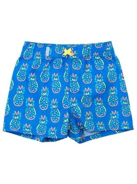 RuffleButts + RuggedButts Neon Blue Pineapples Swim Trunks