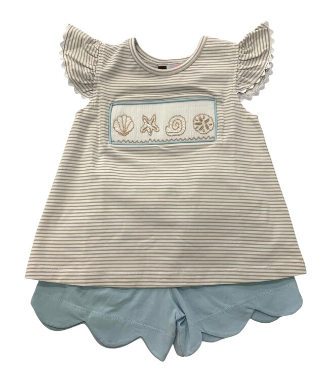 Seashell Smocked Short Set
