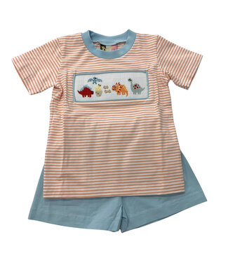 Banana Split Dino Land Smocked Boys Short Set
