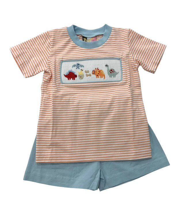 Dino Land Smocked Boys Short Set