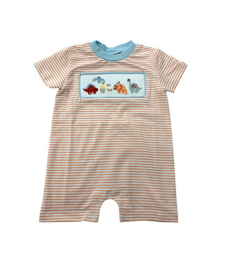 Banana Split Dino Land Smocked Boys Romper