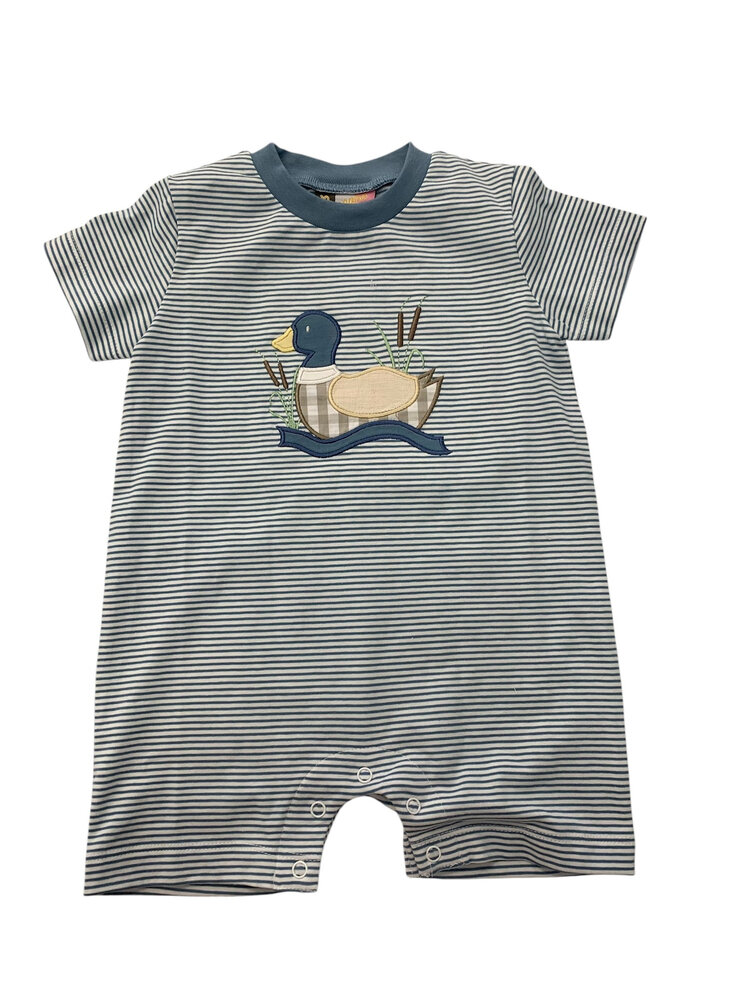 Banana Split Mallard Duck Applique Boys Romper