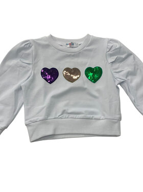 LuLu BeBe Sequin Heart LS Shirt