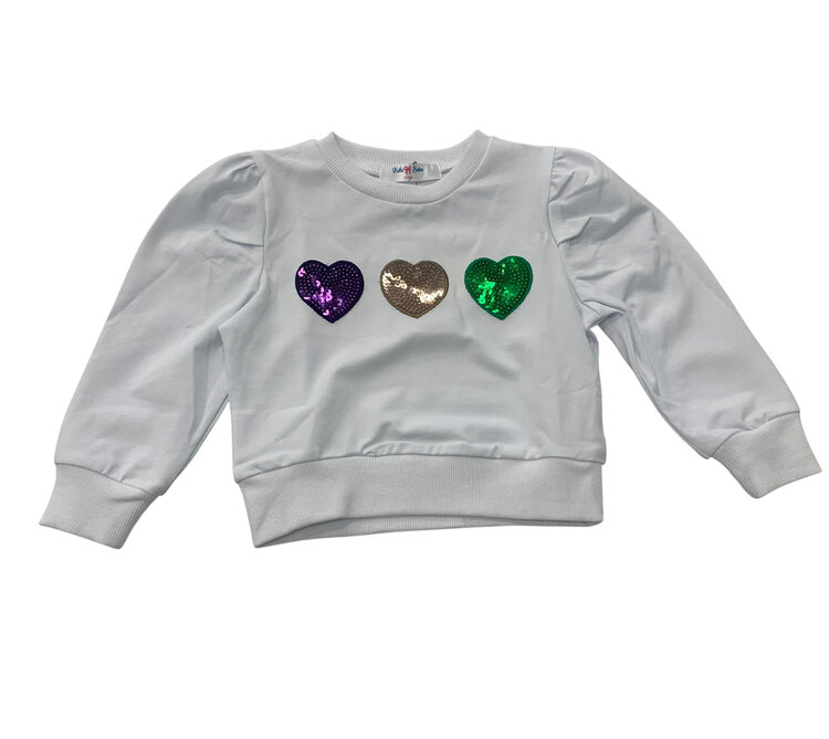 LuLu BeBe Sequin Heart LS Shirt
