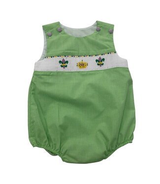 Krewe Green Smocked Crown Boy Bubble