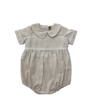 Banana Split Khaki Seersucker Geo Boy Bubble