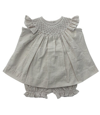 Banana Split Khaki Seersucker Geo Bloomer Set