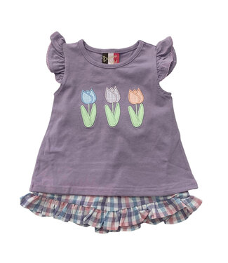 Banana Split Tulips Applique Short Set