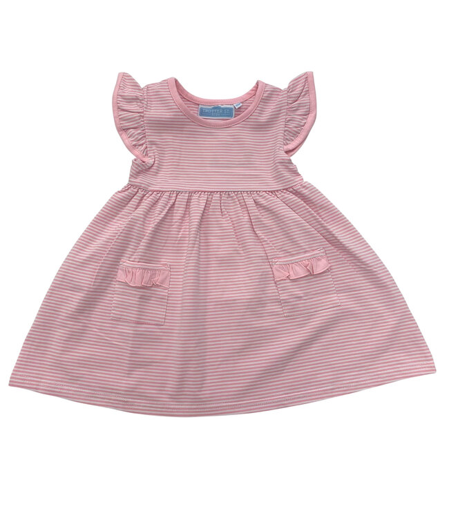 Lucy Dress - Light Pink Stripe