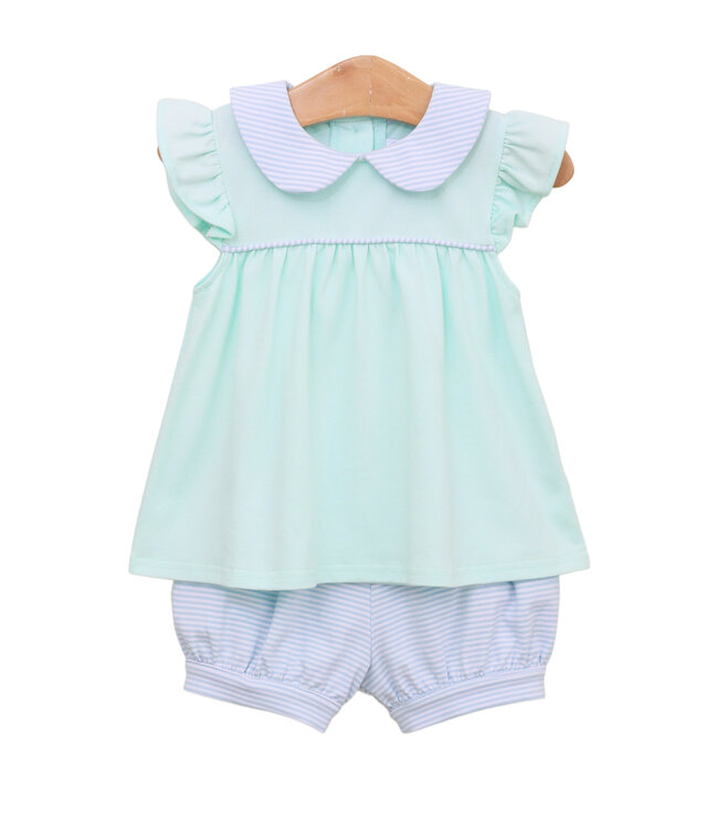 Genevieve Bloomer Set - Light Blue Stripe
