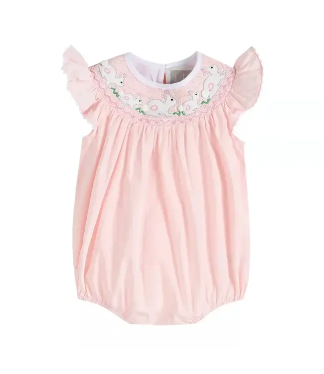 Light Pink Easter Bunny Smocked Bubble