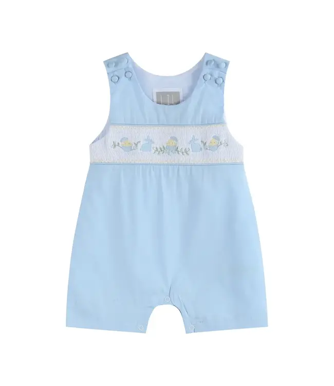 Light Blue Easter Smocked Shortall