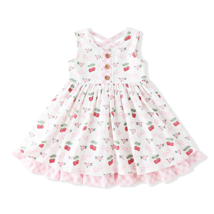 Swoon Baby Strawberries and Bows Bliss Dress