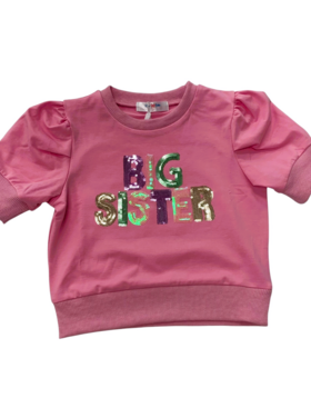 LuLu BeBe Big Sis Sequin Puff Sleeve Shirt