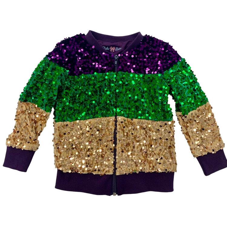 LuLu BeBe Mardi Gras Velvet Sequin Jacket