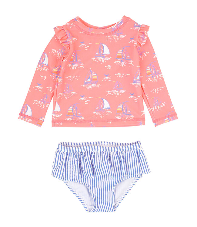 Pink Seas the Day Skirted Flutter Bikini