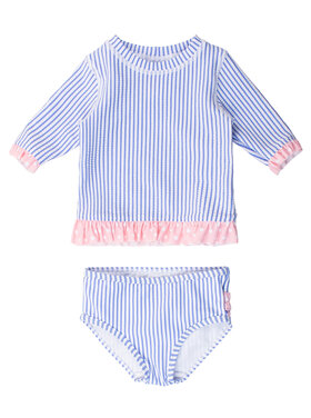 RuffleButts + RuggedButts Periwinkle Seersucker Rash Guard Bikini