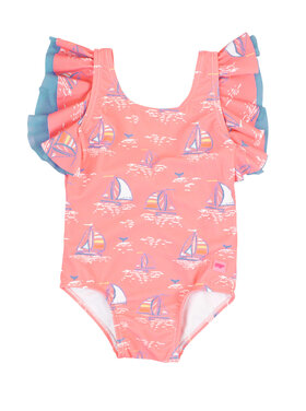 RuffleButts + RuggedButts Pink Seas the Day Butterfly One Piece