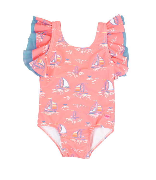 Pink Seas the Day Butterfly One Piece