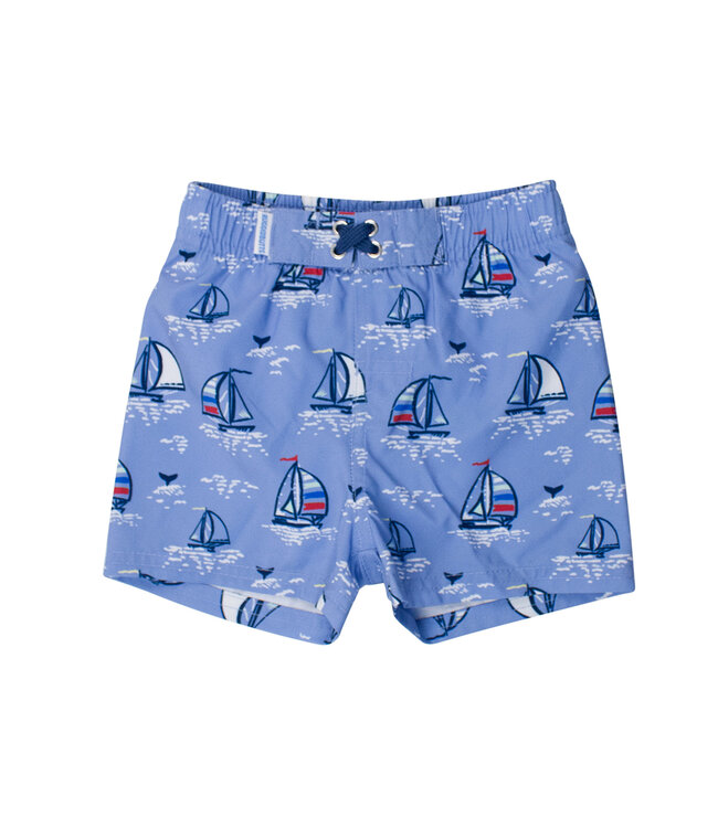 Blue Seas the Day Swim Trunks