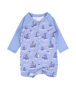 Rufflebutts Blue Seas the Day One Piece Rashguard