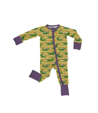 Goosies Mardi Gras Gators Zip Pajamas
