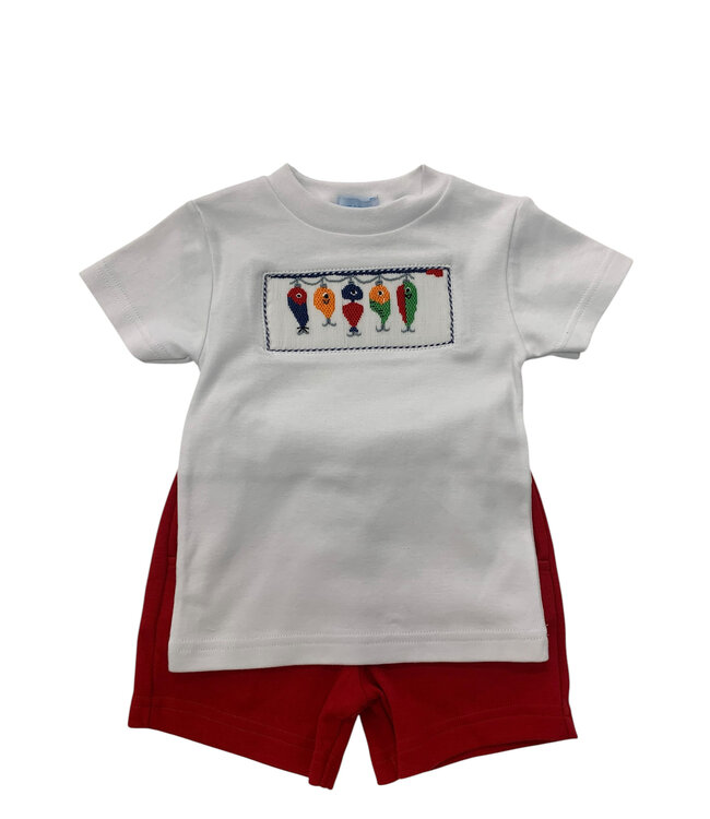 Fishing Lures Smocked Shirt and Shorts Set