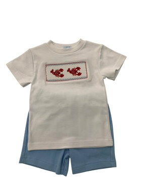 Vive Le Fete Crawfish Smocked Shirts and Shorts Set
