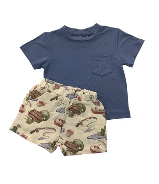Emma Jean Gone Fishing Boy Short Set