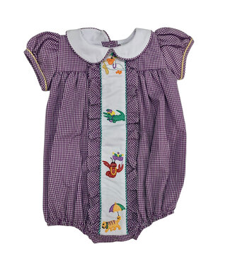 LuLu BeBe Mardi Gras Animals Embroidered Bubble