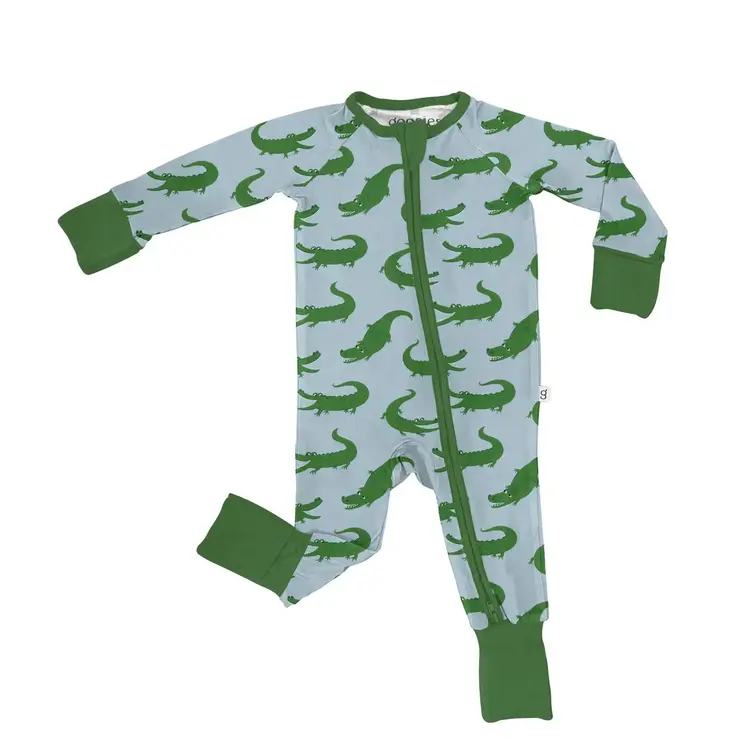 Goosies Blue Alligator Zip Pajamas