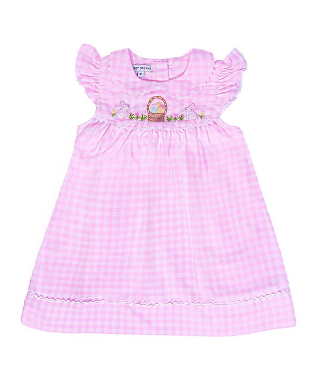 Happy Easter Pink Gingham Dress
