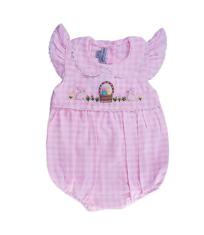 Happy Easter Pink Gingham Bubble