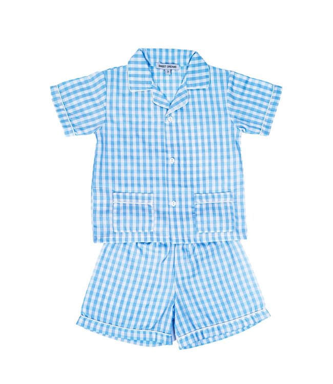 Blue Gingham Short Pajamas