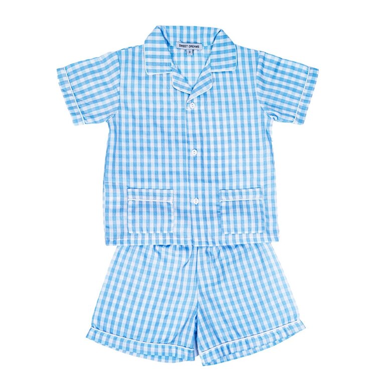 Sweet Dreams Blue Gingham Short Pajamas